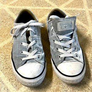 Converse Chuck Taylor All Stars Grey Velvet Low Tops Size 3